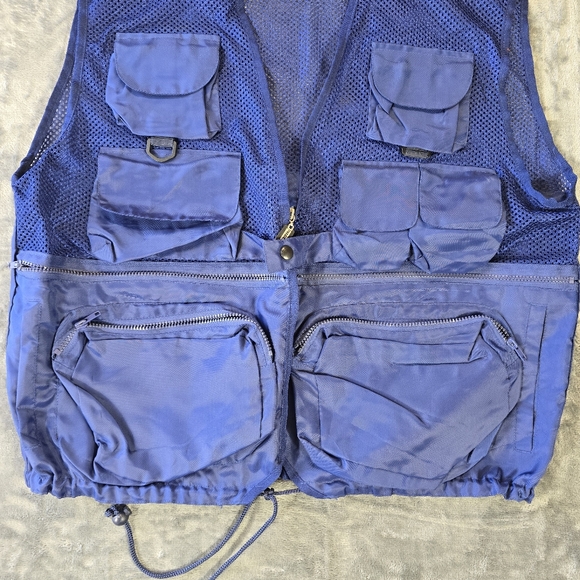 Rigo Fishing Utility Vest Nylon Size XL Blue - Picture 2 of 5